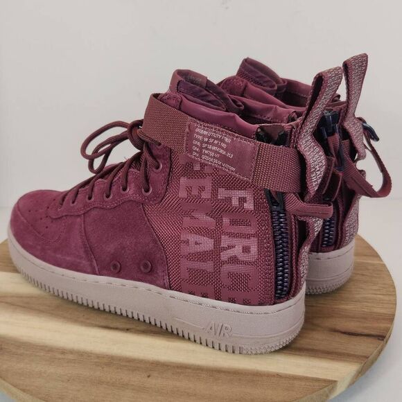 Nike SF Air Force 1 Mid "The Force Is Female" Women's Size 10 Burgandy - Picture 5 of 11